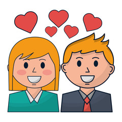 business people with hearts icon