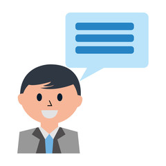 business man with speech bubble