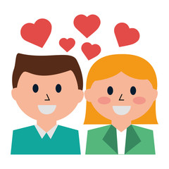 business people with hearts icon