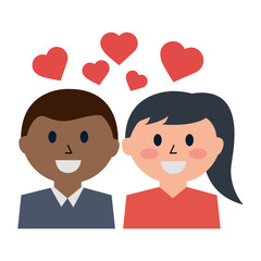 business people with hearts icon