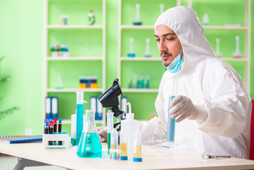 Chemist working in the lab on new experiment