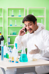 Chemist working in the lab on new experiment