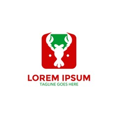 Unique lobster logo template. sea food. vector. editable. simple shape. minimalist color. memorable