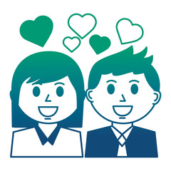 business people with hearts icon