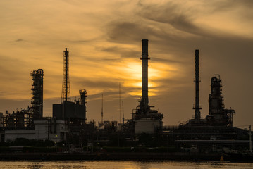 Obraz na płótnie Canvas Oil refinery power plant in Thailand