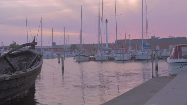 Danish Harbour at sunset
