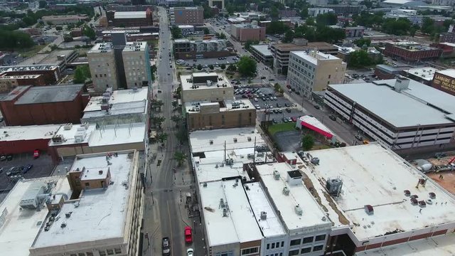 This lot is all 4k drone footage of downtown springfield, mo and the town square. There are a few different angles and shots of the downtown area and the town square.