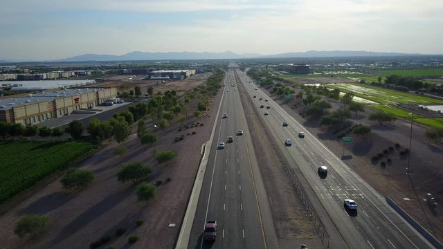 Clean drone footage of loop 202 AZ freeway.