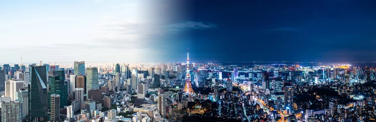 Fototapeten Tokio Tag und Nacht © metamorworks