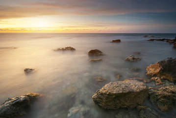Fototapeta na wymiar Sunset on the sea.