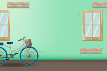 Green Vintage Bicycle Style Background Vector
