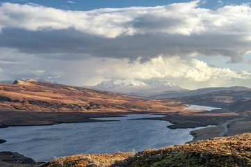 View of the Loch Leathan from Old Man of Storr, Isle of Skye, Scotland