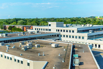 Fototapeta na wymiar Industrial buildings in Montreal, Canada