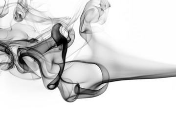 Black smoke on white background. fire design