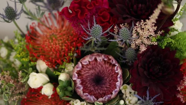 Close up of an arrange of Flowers in a Bouquet