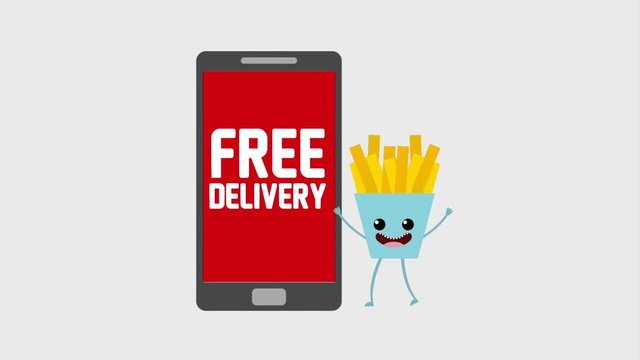 kawaii french fries smartphone free delivery buy online animation hd animation hd