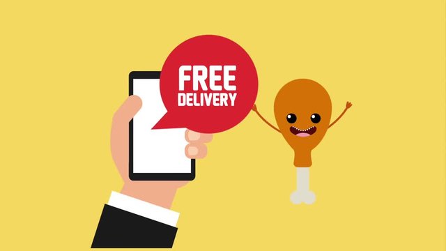 hand with smartphone free delivery kawaii chicken buy online animation hd animation hd