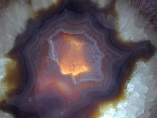 Purple and White Quartz Druzy Geode Rock Abstract