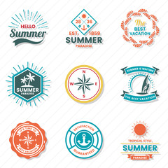 Summer Retro Vector Logo for banner