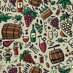 Winery, seamless pattern for your design