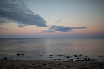 Pink sunset in Stanley, Tasmania, Australia.