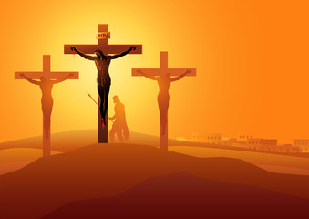 Obraz premium Jezus umiera na krzyżu