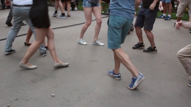 People dancing Swing (bottom view - legs)