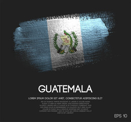 Guatemala Flag Made of Glitter Sparkle Brush Paint Vector