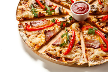 Pizza on white background