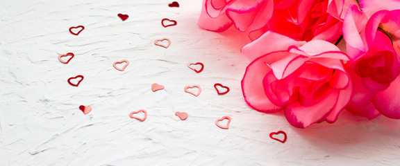 banner for website, Beautiful romantic composition. for wedding, birthday, St. Valentines Day background