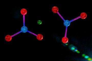 Lab experiments atom or molecule structure of Barium Nitrate with chemical formula Ba(NO3)2 in...