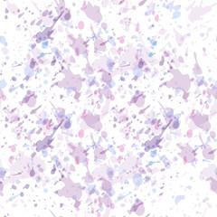 Watercolor seamless pattern with paint splashes in pastel colors. Abstract vector illustration. Creative spotted backdrop.