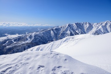 Hakuba snow mountain in Nagano Japan sunny weather