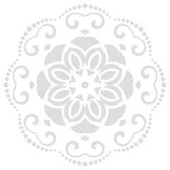 Oriental vector pattern with arabesques and floral elements. Traditional classic round light ornament. Vintage pattern with arabesques