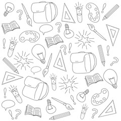 Back to school hand drawn pattern background