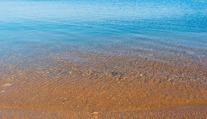 clear blue sea and sandy beach