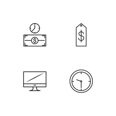 Business linear icons set. Simple outline vector icons