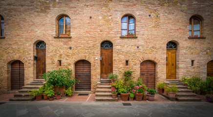 Fototapeta na wymiar Scenic view in Pienza, Province of Siena, Tuscany, Italy.