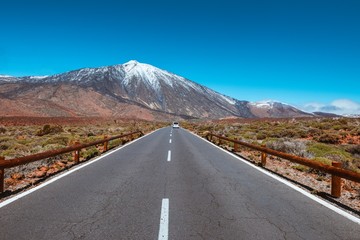 Asphalt road to Teide volcan Tenerife, Canary