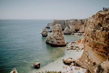 Praia da Marinha. Beautiful Beach Marinha in Algarve, Portugal