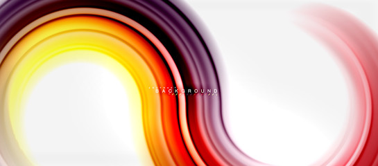 Rainbow fluid color line abstract background - swirl and circles, twisted liquid colours design, colorful marble or plastic wavy texture backdrop, multicolored template for business or technology