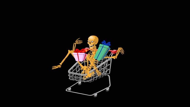 A human skeleton saver on a transparent background. Holiday Halloween. For advertising, banners. Alpha channel.
