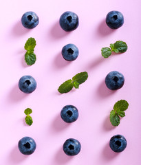 Blueberry over pink background