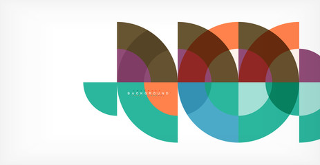 Obraz premium Minimal circle abstract background design, multicolored template for business or technology presentation or web brochure cover layout, wallpaper