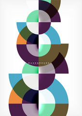 Obraz premium Minimal circle abstract background design, multicolored template for business or technology presentation or web brochure cover layout, wallpaper
