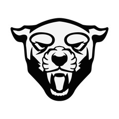 puma head sign. Design element for sport team logo, emblem, badge, mascot.