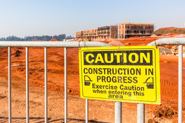 Construction Building Site Caution Sign Fence