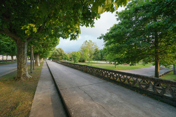 The road through the park in the Caminha, Northern Portugal