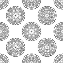 Seamless vector pattern of circles. Black and white