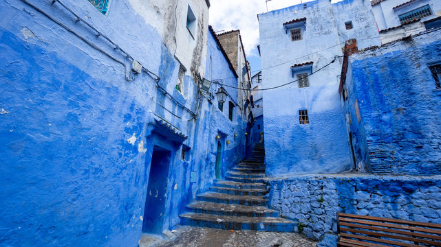 Beautiful blue medina of Chefchaouen city in Morocco, North Africa